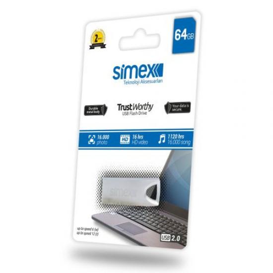 Simex Trust Worthy 2.0 Metal 64GB USB Bellek