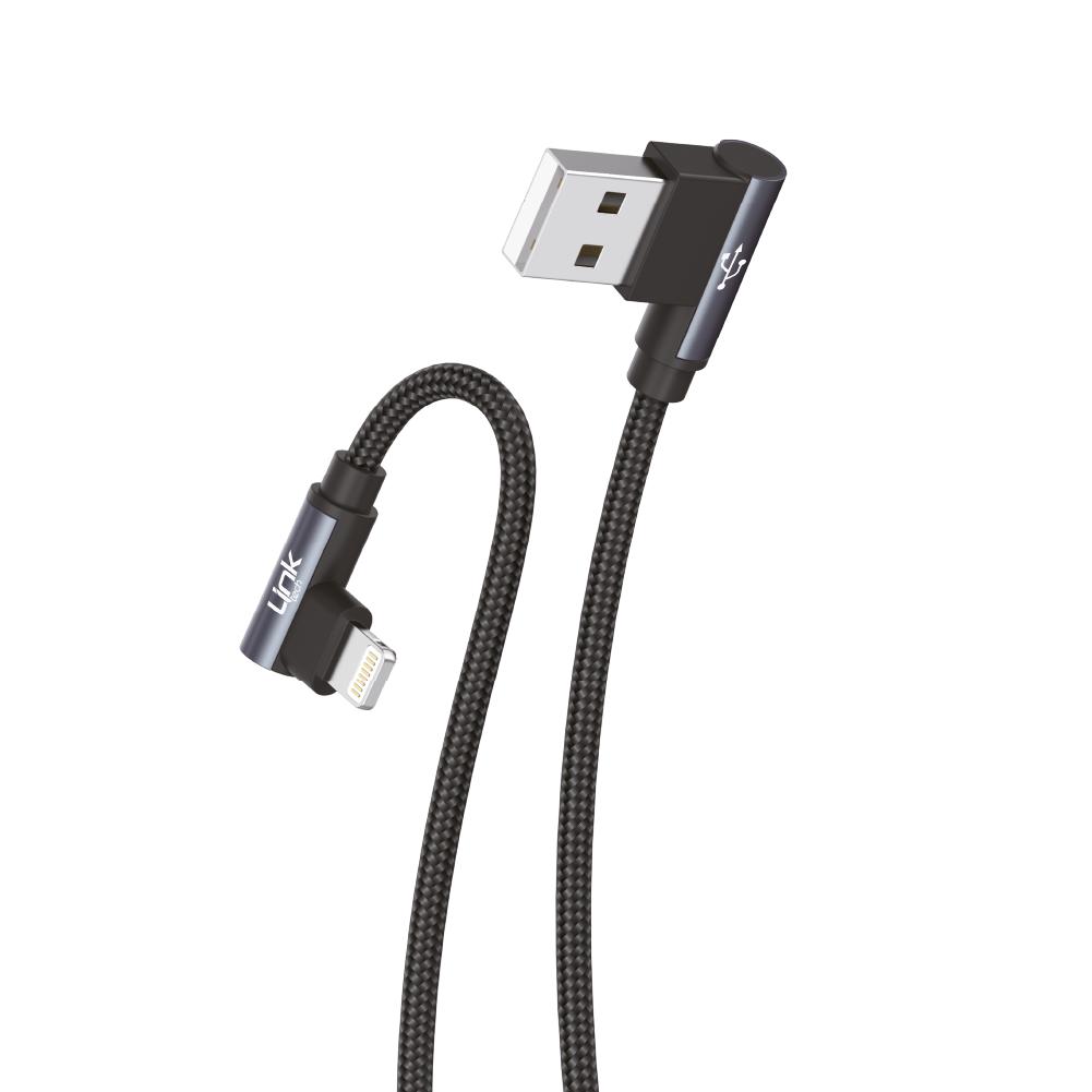 K593 Safe Lightning USB 90 Derece Şarj Kablosu
