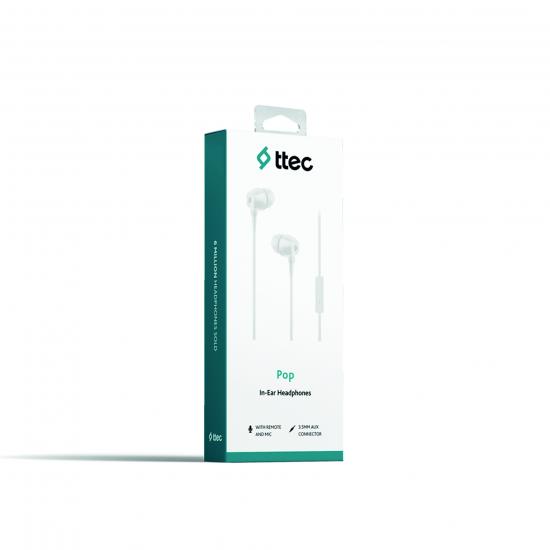 ttec Pop Mikrofonlu Kulakiçi Kulaklık 3.5mm  Beyaz