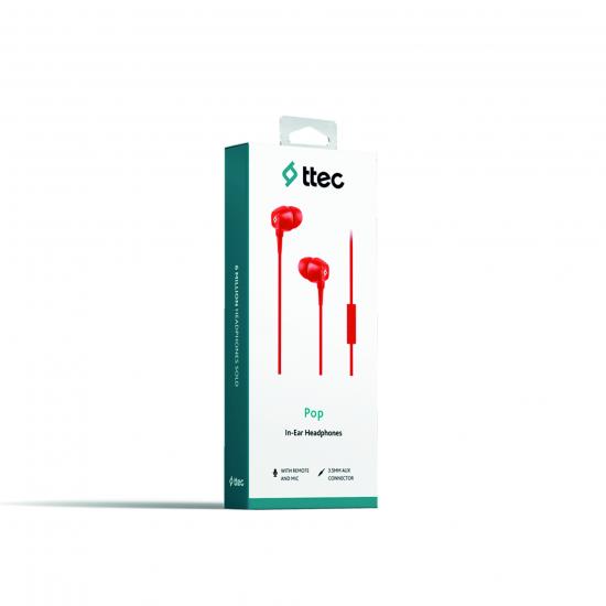 ttec Pop Mikrofonlu Kulakiçi Kulaklık 3.5mm Kırmızı