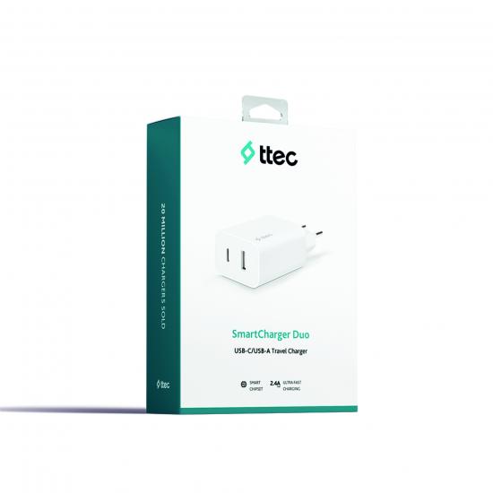 ttec SmartCharger Duo USB-C + USB-A